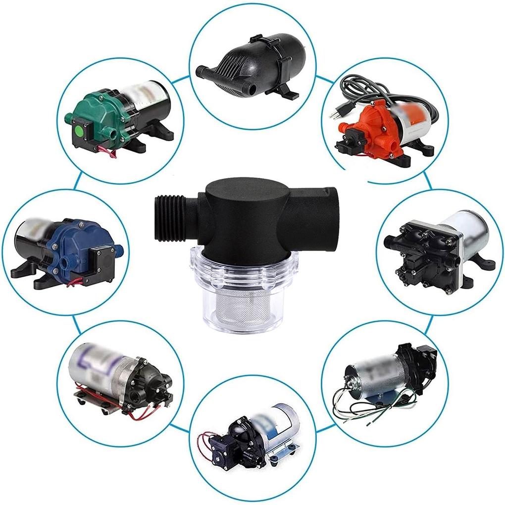 2PCS 1/2Inch Twist-On Pipe Water Pump Strainer Npsm Inlet/Outlet with 50 Mesh Stainless Steel Filter Screen for RV Marine