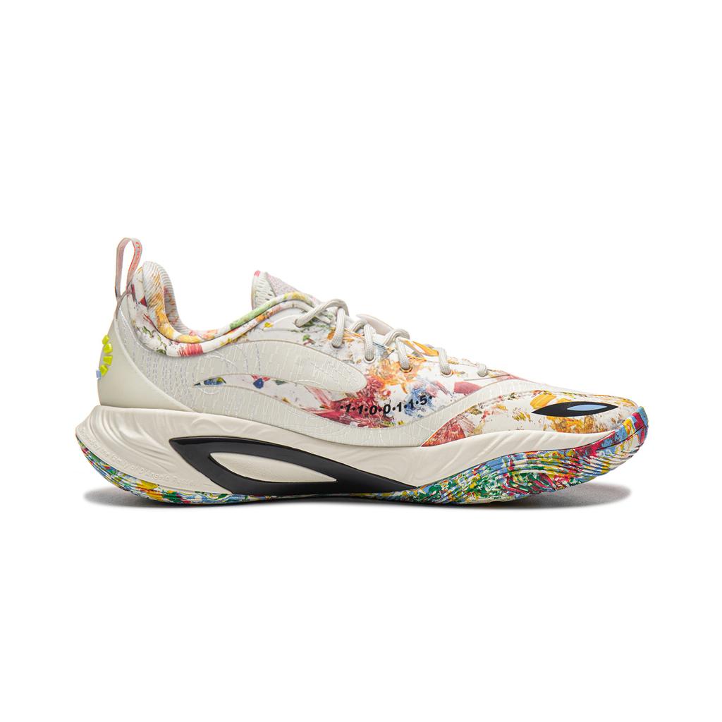 Li Ning DLO2 Russell 2, Canvas Dämpfung Rutschfest Rückprall Griff Niedrige Basketballschuhe Herren Elfenbein ABPW013-1