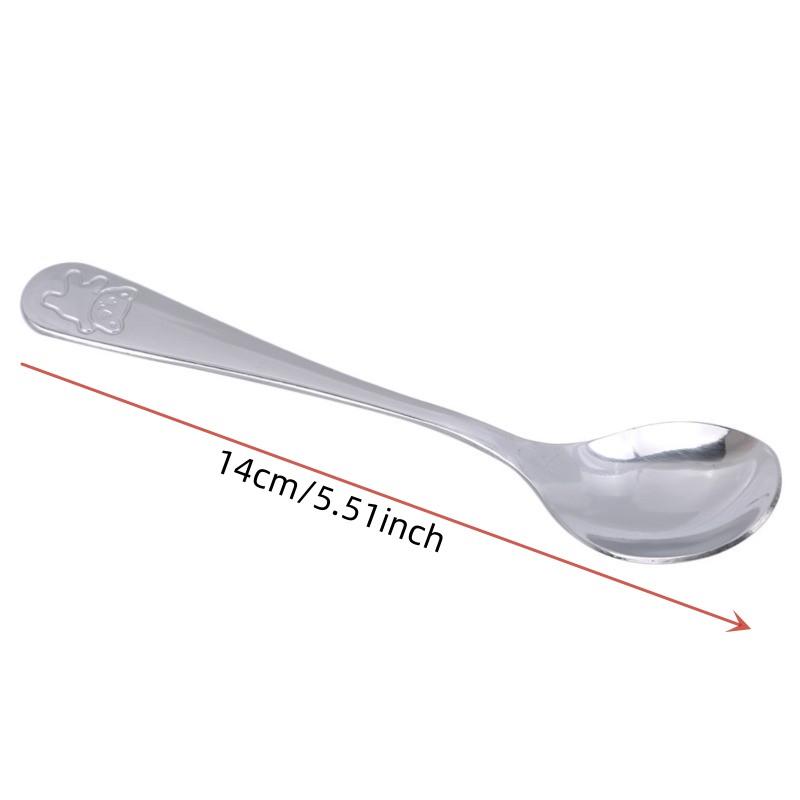 

Детская чайная ложка, вилка для кормления, нож, набор столовых приборов из нержавеющей стали, обучение детей привычкам в еде, детская посуда