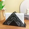 Black Tassel Napkin Holder: Decorative Desktop Tissue Holder, Christmas Black Napkin Accent