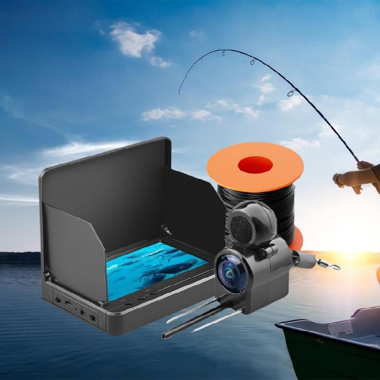 220° Weitwinkel 1080P Fischfinder-Kamera mit großem Bildschirm Unterwasser-Angelkamera für Boote Angeln am See
