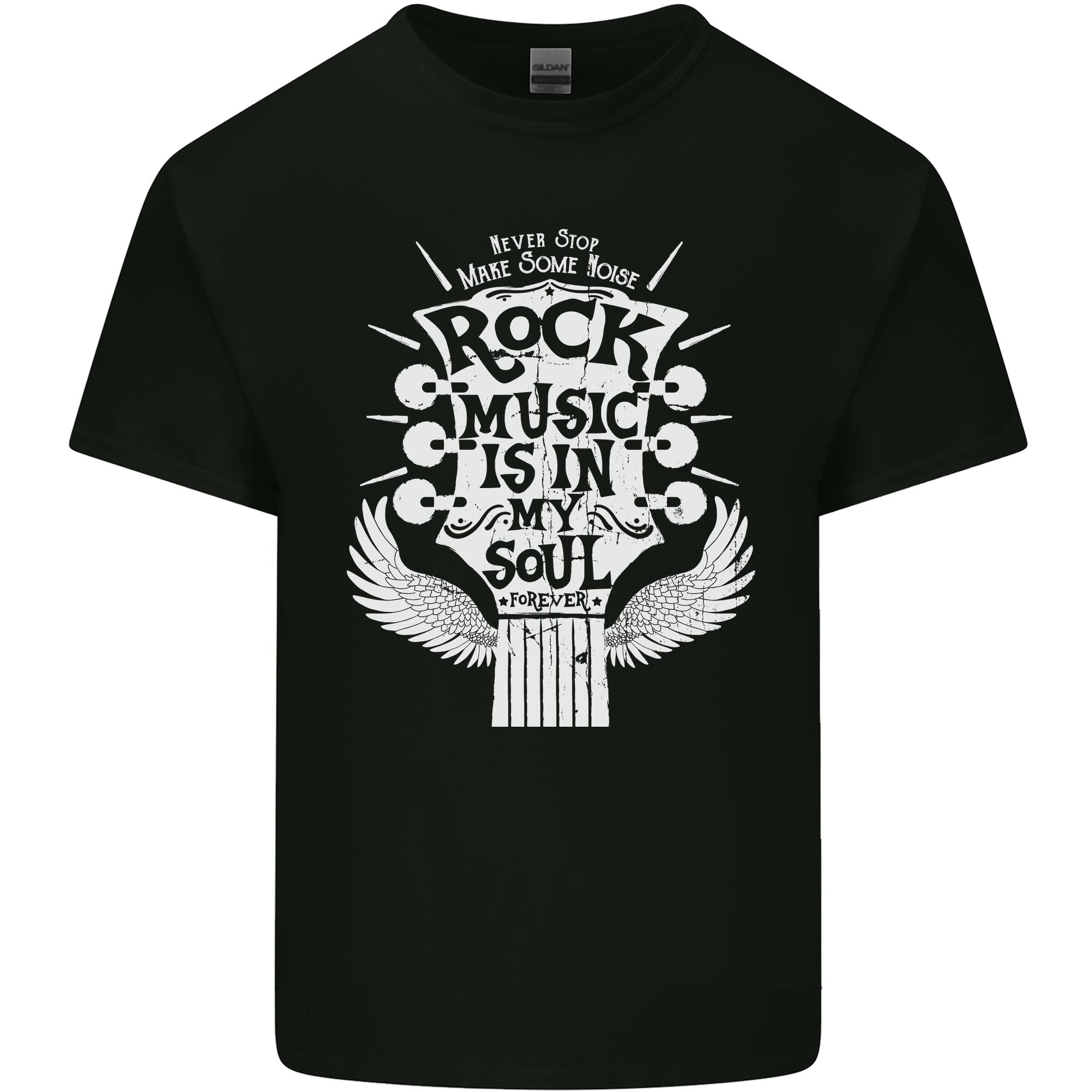 Rock Music is In My Soul Guitar Unisexs Light Cotton TShirt S