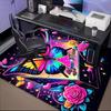 1PC Custom Name Butterfly Magic Art Theme Floor Mat Ideal for Living Room, Game Rooms, Office, Bedroom, Floor Mat Playful Design