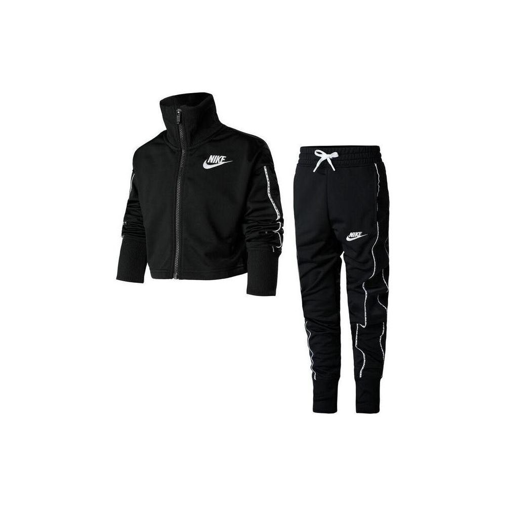 

Nike Logo Print Stand Collar Casual Sports Suit Kids suits Black DD6302-010 XL