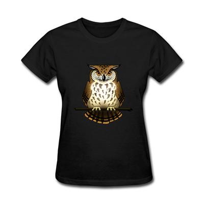 Women Owl Animal T Shirt Summer Short Sleeve 3D Printed Retro T Shirt Owl Eye