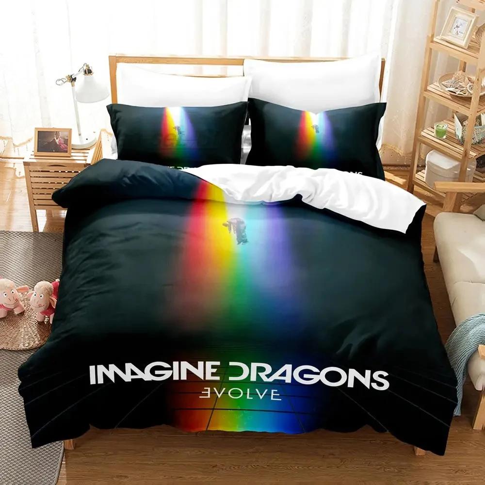 Imagine Dragons Single Double 3D Printed Bedding Set For Boys Bedroom Queen King Size Quilt Cover Pillowcase