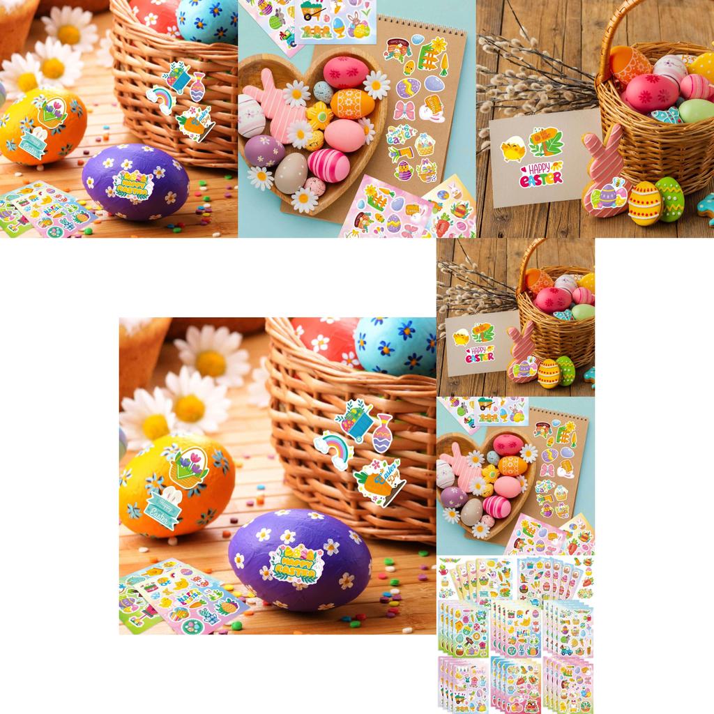 Adorable Cartoon Easter Parent Child Interactive Diy Puzzle Stickers Set For Kids