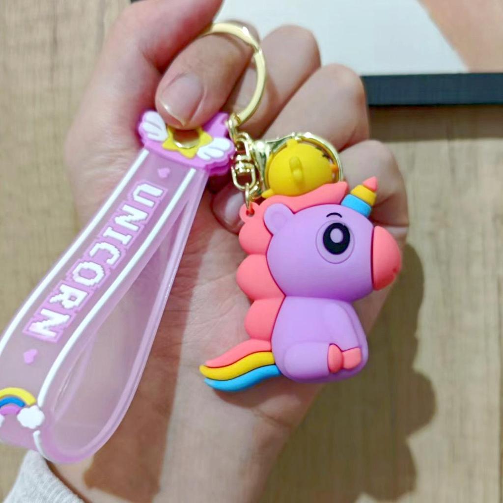 Unicorn Cuckoo Bird Keychain: Cute Pendant for Backpack & Car Keys