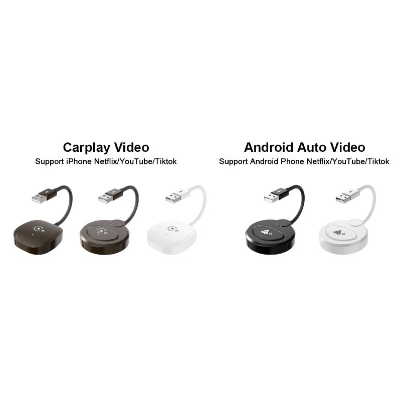 New Mini Smart AI BOX Wireless Video CarPlay Adapter with Netflix/YouTube/Tiktok OEM Wired CarPlay Cars Portable Car Adapter Cable Wired To Wireless