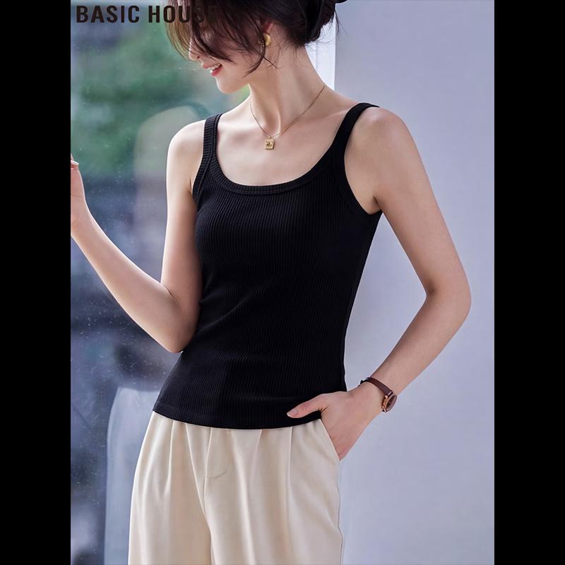 Basic House Women s U-Neck Knit Camisole Top M