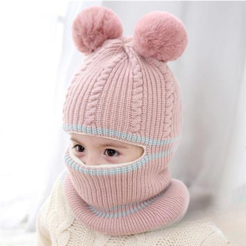 

Детские шапки осень и зима плюс бархат толстые теплые шерстяные шапки для мальчиков и девочек детские нагрудники зимние вязаные шапки 1PC