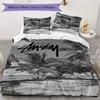 Neon Graffiti Logo 3Pcs Bedding Set, Colorful Glow Street Art Duvet Cover with 2 Pillowcases