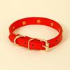 Carefully Selected PU Leather Pet Collar with Pearlescent Rivets and Gold Buckle for Small Dogs Like Teddy and Pomeranian