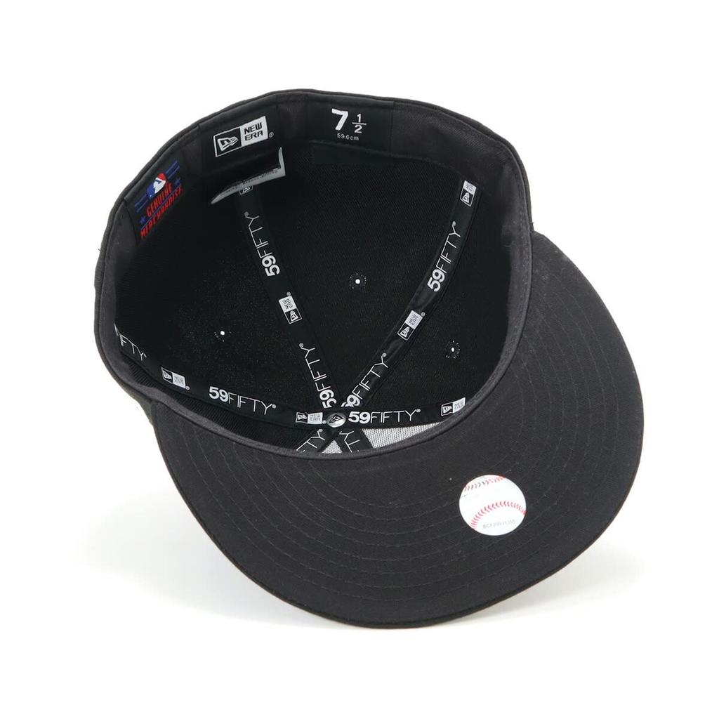 New Era 59FIFTY Los Angeles Dodgers Cap Black and 7 Inch (13562252), White, 1/4