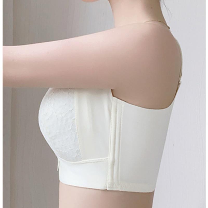 Lace Breathable Bra Women's Plus Size Bra Women's Thin Bra Gathered Bra Anti Sagging Accessory Bra No Steel Ring Bra