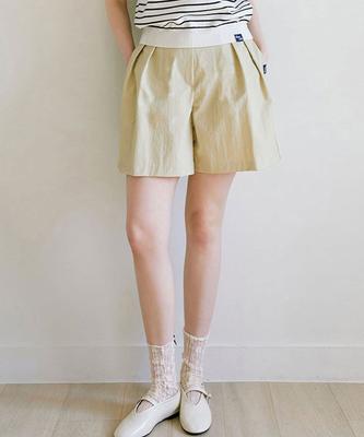 SLOWLOLLI Pintuck Short Pants - Beige