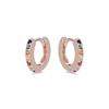Boucles D'oreilles - Leofcar - Argent 925 - Plaqué Or Rose 18 Carats - Zircone Multicolore - Femme