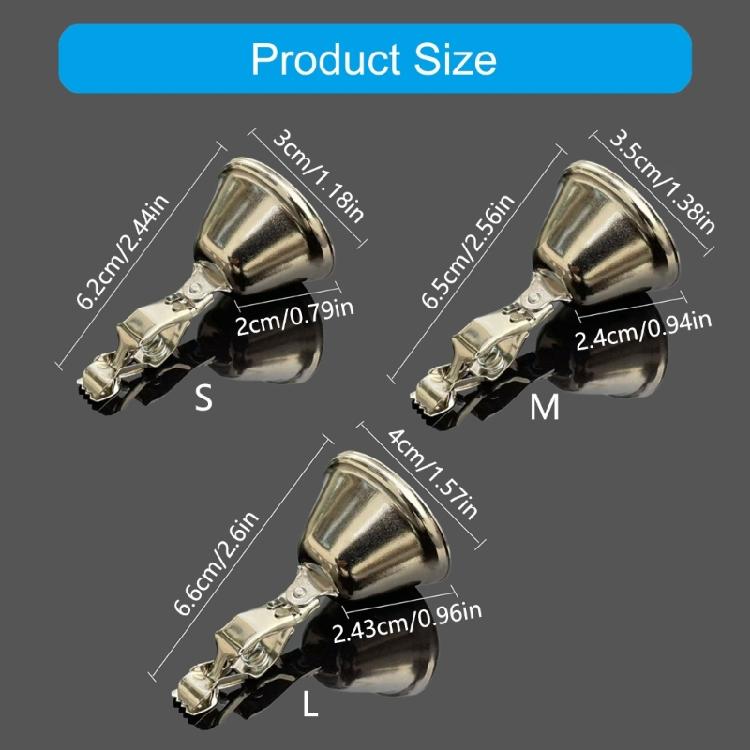 Fishing Rod Bells Spring Clip Signal Set of 5, Metal Bites Indicators Notice Accessory for Night Fishing, Shore Fishing and Rod Watch Use Daily