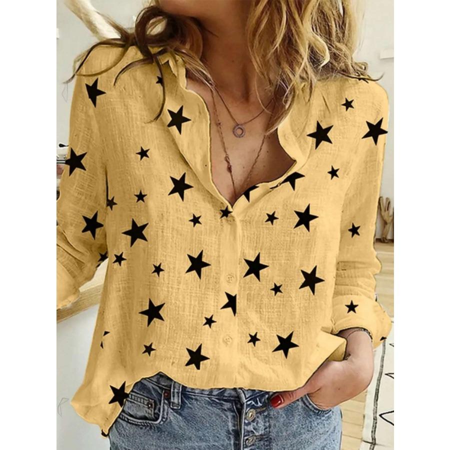 Polka Dot Printing Casual Long-sleeved Linen Shirt Women's Autumn and Winter New Women's Clothing