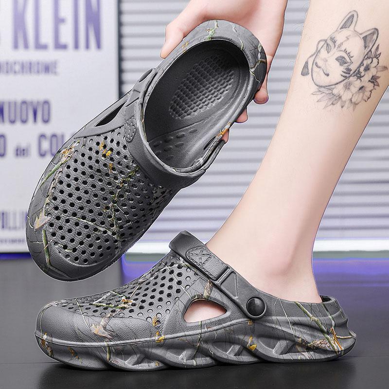 Men and Women Leisure Clogs Summer Graden Shoes Thick Sole Men's Sandals Breathable Clogs Fashion Beach Slippers Large Size46 47