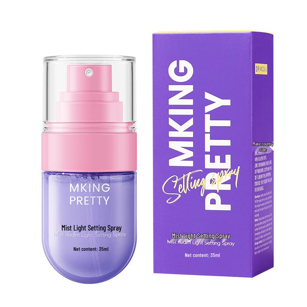 MKING PRETTY Mist Light Setting Spray – Waterproof, Sweatproof, Long-lasting, Smudge-resistant, Moisturizing, Portable.
