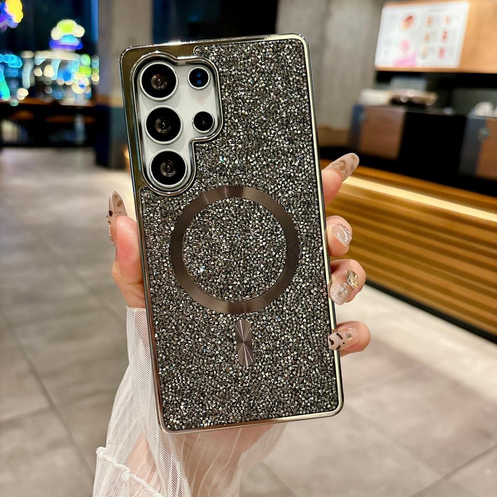 Applicable to Samsung S11ultra mobile phone case S11ultra full diamond S11plus magnetic magsafe plating 11