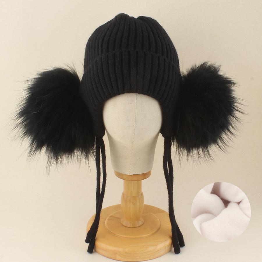 Kids Winter Warm Knitted Set Pom‑pom Hat Scarf Gloves 3‑Pcs Set Or Single Beanie Hat Windproof Ear Protection For Boys Girls Cold Weather Outdoor