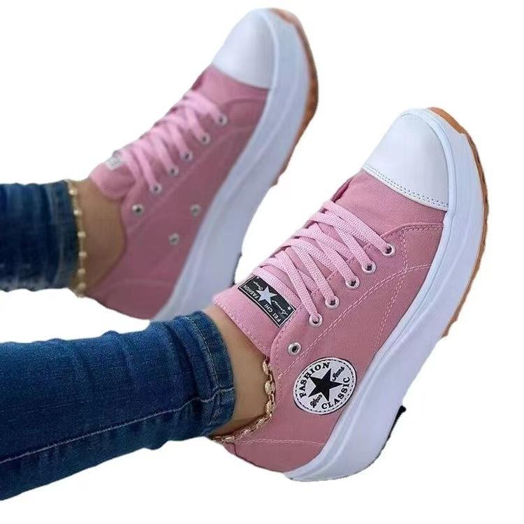 Damskor Enkla Skor Ballerinaskor Kvinnliga Canvas-skor Sommar Damsneakers Sport Casual Skor Pedal Damskor