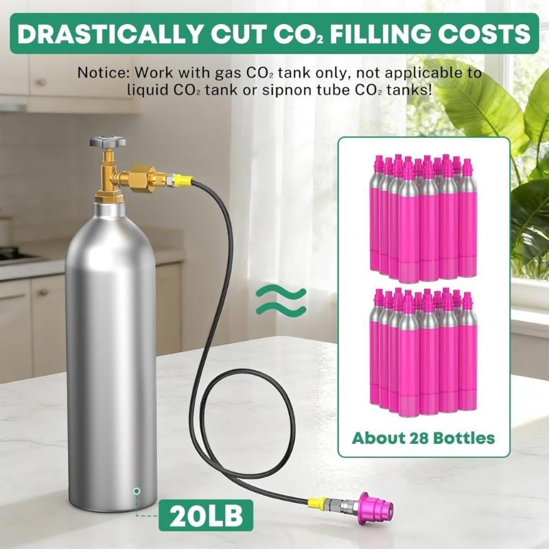 High Pressure CO2 Transfer Hose Food Grade Materials Aluminum Alloy Sodas Machine Adapter Connector