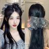 Cute Style Sequins Bowknot Shape Hair Claw Summer Hair Accessories for Women High Ponytail Party Anti-Slip Hairpins