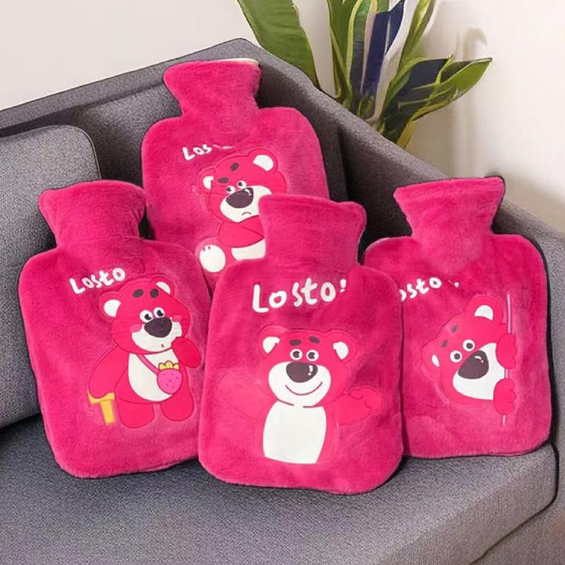 Plüsch-Wärmflasche aus Kaninchenfell im koreanischen Stil XL mit PVC-Wasserbeutel - Handwärmer & Heiße Kompresse