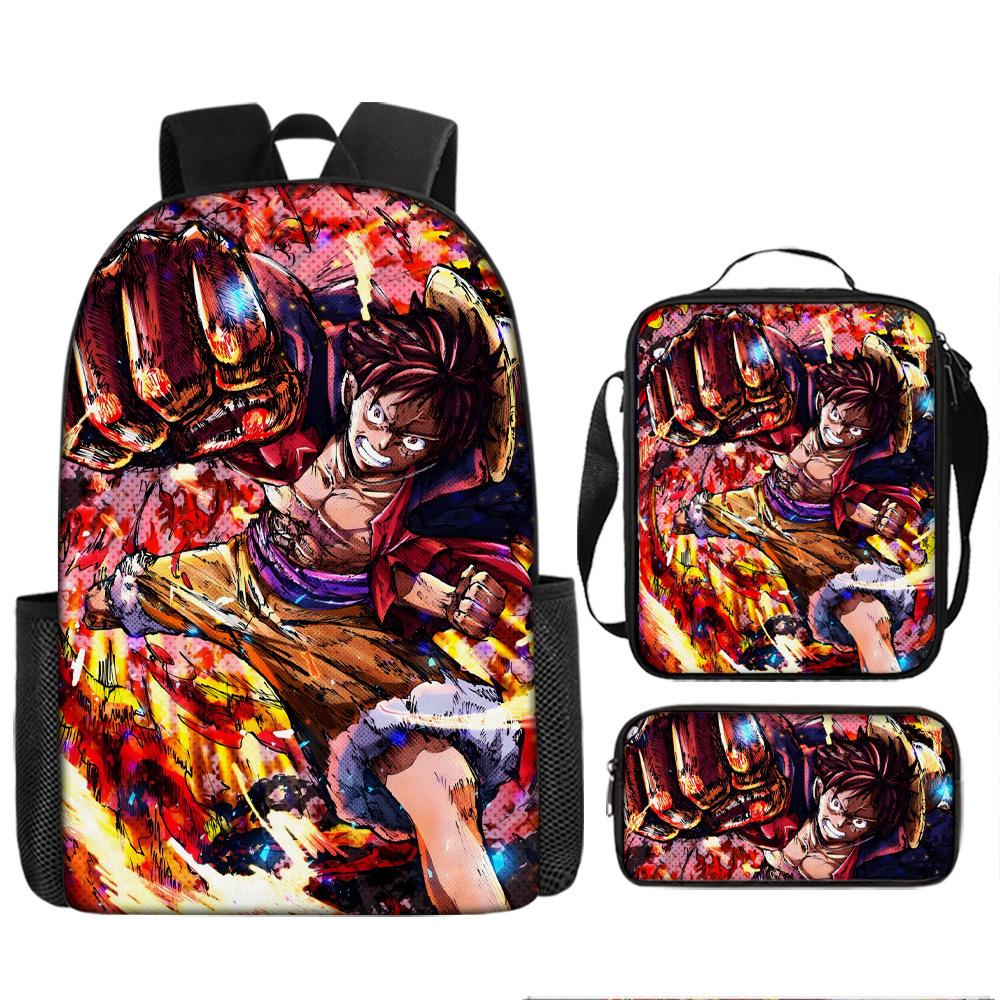 ONE PIECE Luffy one piece schoolbag Sauron backpack student Nautical king backpack satchel pencil case set