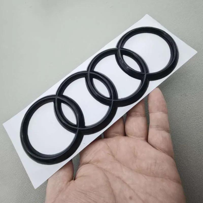 1PCS 192mm 4 Rings ABS Chrome Black Car Trunk Badge Logo Decal Emblem Sticker Accessories For hot A1 A3 A5 A4 S3 S4 TT RS3 RS5