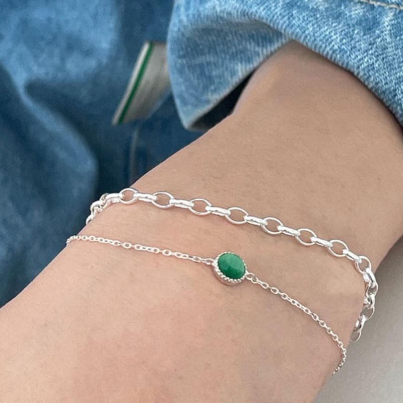 Ctwins Silber925 Mini-Stein-Armband_grün