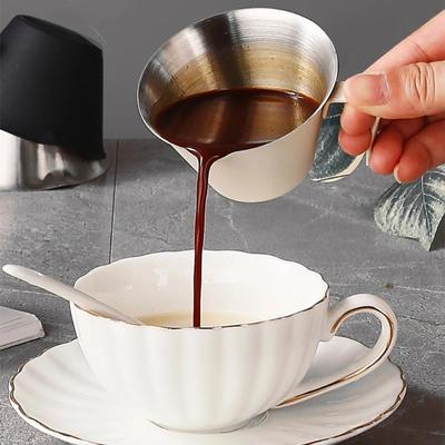 100ml Kahve Ölçüm Kabı Çıkarma Kabı Süt Kabı Paslanmaz Çelik Espresso Onsluk Bardak Bar Ölçüm Kabı Mutfak Ölçüm Aleti