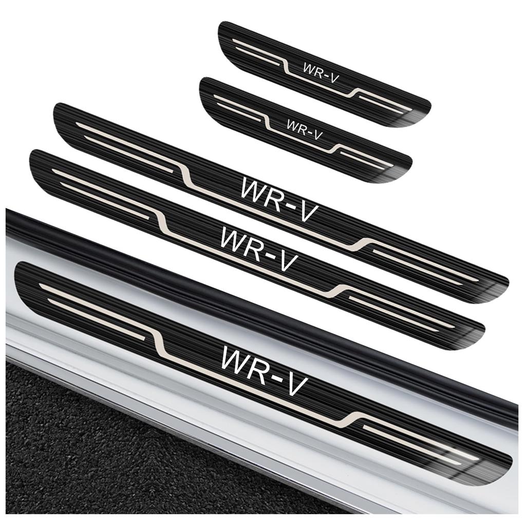 MailiMy Side Step Guards for WR-V, 304 Stainless, Hairline Finish (4-Piece Set / Black)