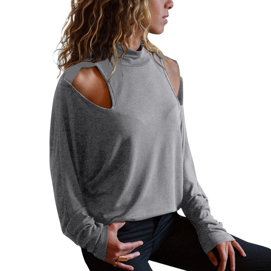 T-shirt Oversize à Manches Longues pour Femme, Pull à Col Rond, Manches Chauve-Souris Automne Hiver, Débardeur Décontracté