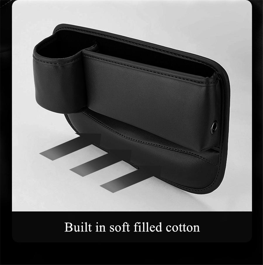 Front Left Seat Gap Storage Box Console Side Seat Filler Organizer w/Cup Holder