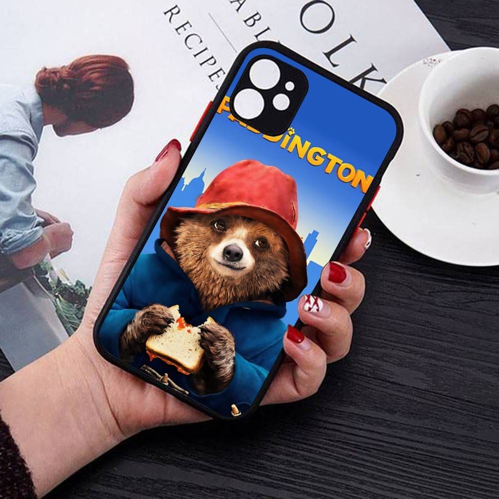 Cute P-Paddingtons Bear Matte Translucent Phone Case For Iphone 16 ProMax 15 14 13 12 11 X XS PRO Plus