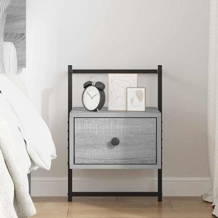 Maison Exclusive - Table de chevet murale sonoma gris 35x30x51cm bois d'ingénierie