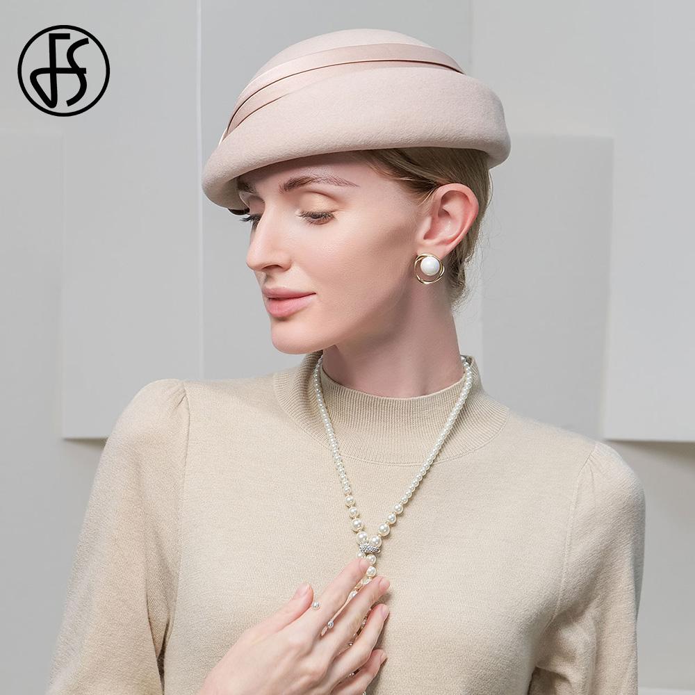 FS Elegante Mode Fascinator Baskenmütze Wolle Hüte Für Frauen Hochzeit Kirche Tee Party Pillbox Cap Damen 2023 Fedoras Chapeau Femme