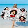 Anime Mafalda Towel Soft Lightweight Anti-Sand Large Beach Towel Quick-Drying Bath Sports Family