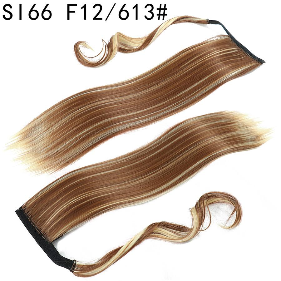 LISI HAIR Synthetic Fibers Are Clipped Onto A Ponytail Hairpin To Extend The Length of A Woman's Hair At High Temperature