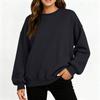 Felpa con cappuccio casual a manica lunga tinta unita da donna