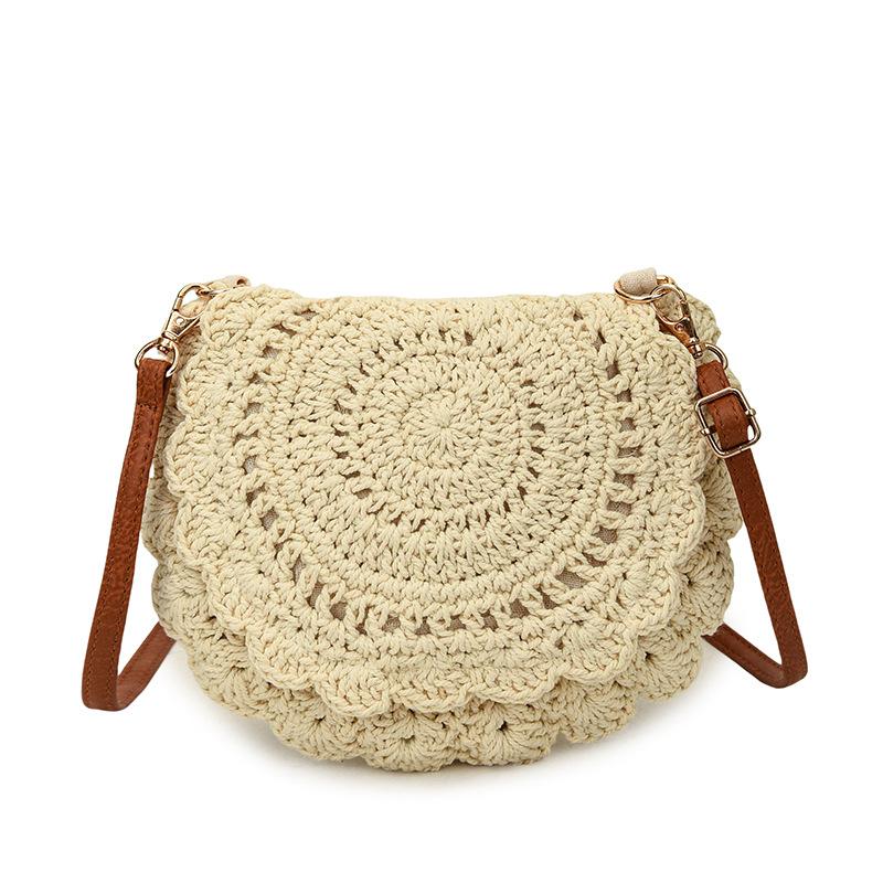 

Вместительная повседневная сумка ручной работы на одно плечо через плечо, пляжная сумка бежевый