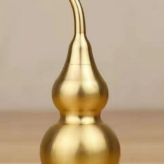 Brass Polished Gourd Table Ornament - High-Polish Brushed Copper Decor