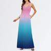 Women's Casual Knitted Cotton Gradient Print Suspender Dress