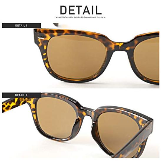 [LUX STYLE] Sunglasses for Men and Women, Wellington style, Tortoiseshell, One Size Fits All, Brown pm-9161