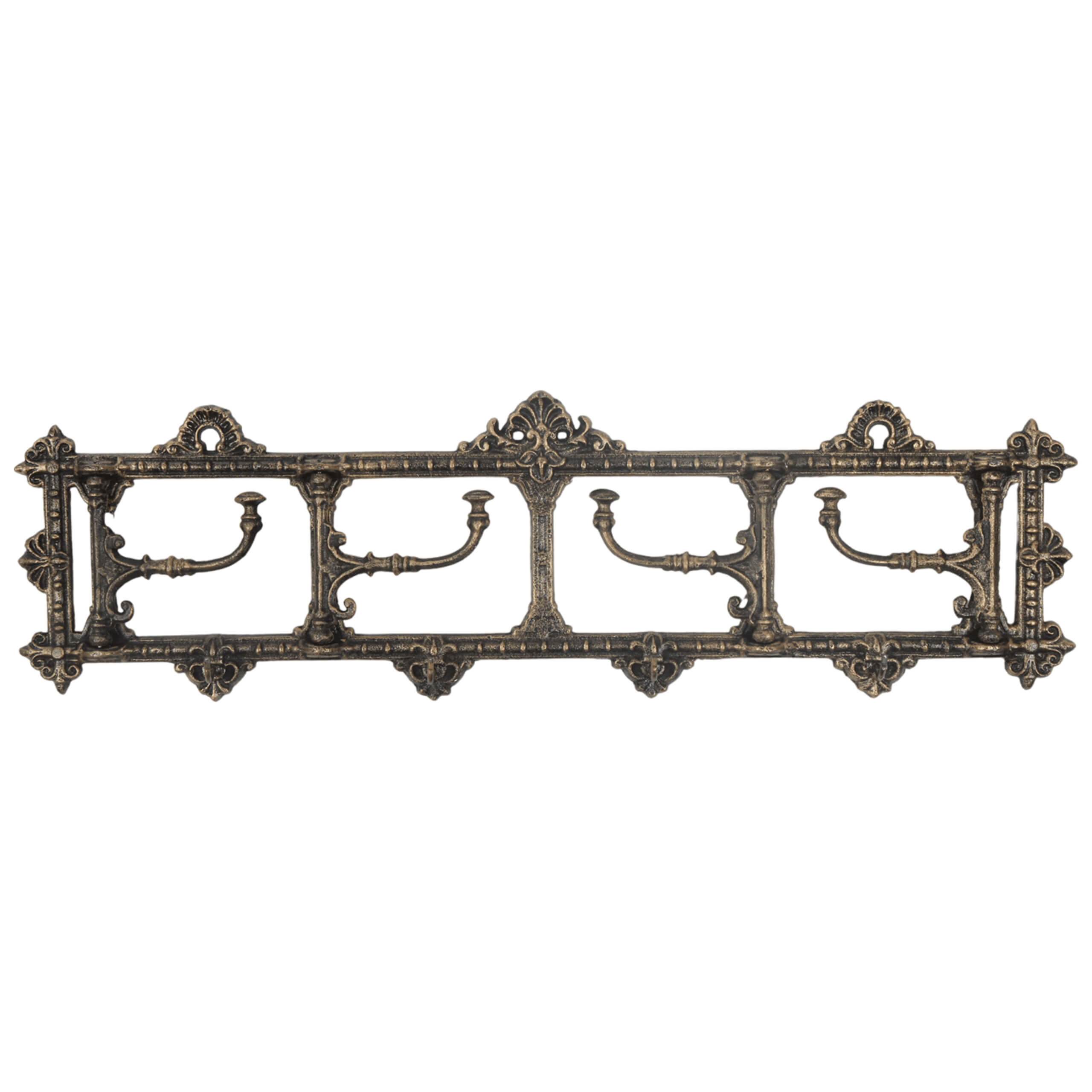 Decorative cast iron wall-mounted clothes hanger