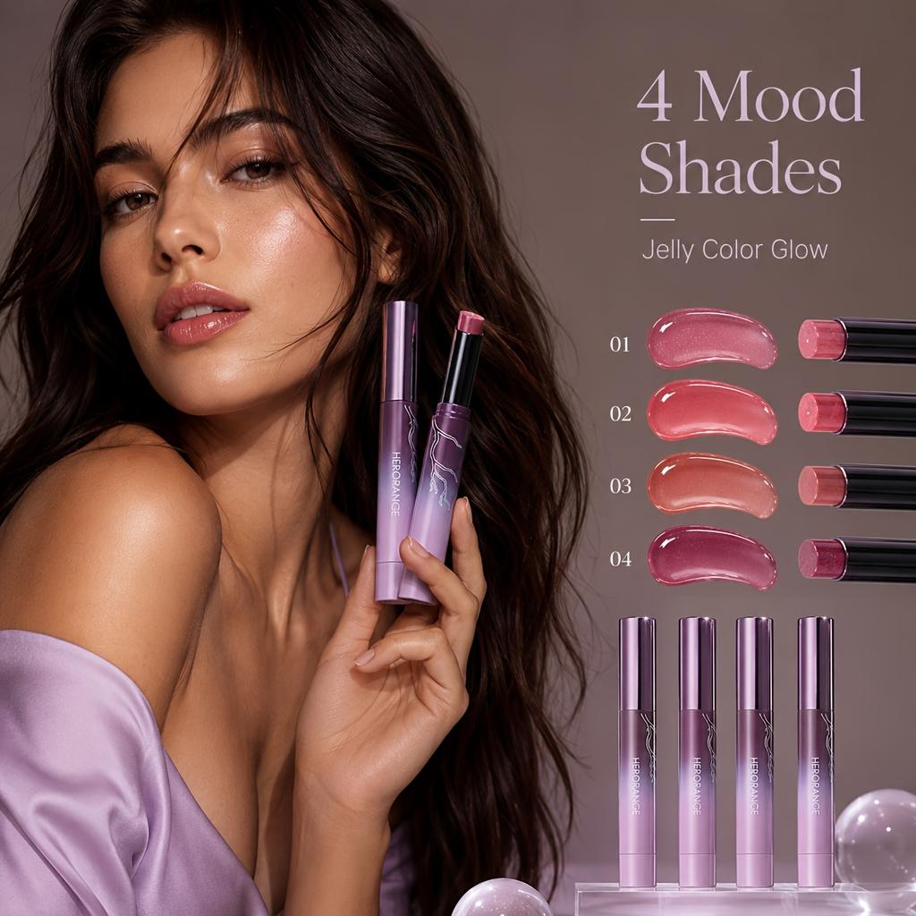 Smoky Amethyst Freeze Solid Lip Gloss, Tinted Moisturizing Lip Balm, Long-Lasting Waterproof Hydrating Plumping Jelly-Like Glossy